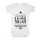 Front - FLOSO Baby Girls/Boys Good Sir, I Do Believe Short Sleeve Bodysuit