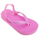 Front - FLOSO Childrens Girls Plain Toe Post Flip Flops With Glitter Strap