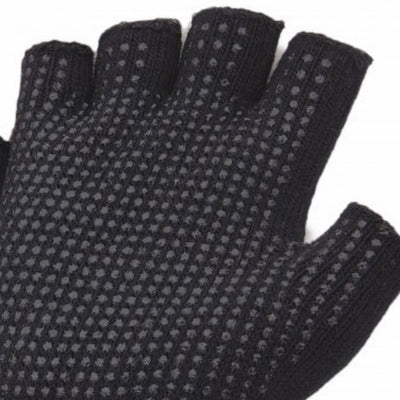 Black - Back - FLOSO Unisex Fingerless Magic Gloves With Grip