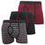 Red - Front - FLOSO Mens Cotton Mix Key Hole Trunks Underwear (Pack Of 3)