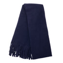 Navy - Back - FLOSO Ladies-Womens Plain Thermal Fleece Winter-Ski Scarf With Fringe