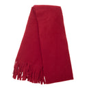 Maroon - Back - FLOSO Ladies-Womens Plain Thermal Fleece Winter-Ski Scarf With Fringe