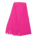 Fuchsia - Front - FLOSO Ladies-Womens Plain Thermal Fleece Winter-Ski Scarf With Fringe