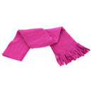 Fuchsia - Back - FLOSO Ladies-Womens Plain Thermal Fleece Winter-Ski Scarf With Fringe