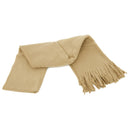 Beige - Front - FLOSO Ladies-Womens Plain Thermal Fleece Winter-Ski Scarf With Fringe