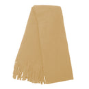 Beige - Back - FLOSO Ladies-Womens Plain Thermal Fleece Winter-Ski Scarf With Fringe