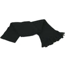 Black - Back - FLOSO Ladies-Womens Plain Thermal Fleece Winter-Ski Scarf With Fringe