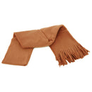 Dark Camel - Front - FLOSO Ladies-Womens Plain Thermal Fleece Winter-Ski Scarf With Fringe