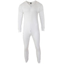 White - Front - FLOSO Mens Thermal Underwear All In One Union Suit