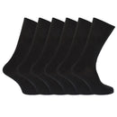 Black - Back - FLOSO Womens-Ladies Plain 100% Cotton Socks (Pack Of 6)